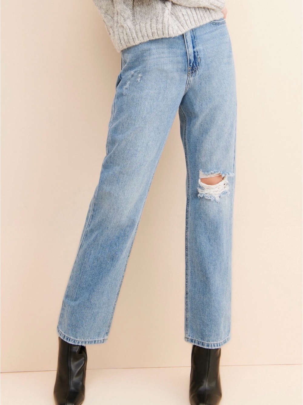 Just Black Denim High Rise Long Straight Jean Size 25